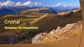  Presentation with europe - PPT layouts consisting of alpine-fields-of-seiser-alm background and a tawny brown colored foreground