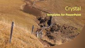  Presentation with farmer overlooking his fields - Presentation theme having alpine-fields-of-seiser-alm background and a coral colored foreground