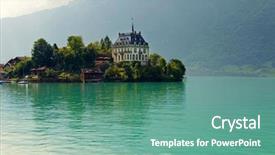  Presentation with alpine - Beautiful PPT layouts featuring alpine lake brienz of jungfrau region viewed from iseltwald in switzerland backdrop and a seafoam green colored foreground