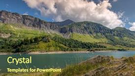  Presentation with alps - Presentation design having alpine lake in the alps background and a  colored foreground