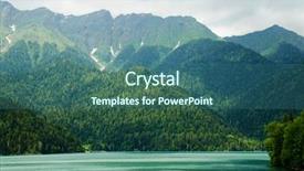  Presentation with alpine - Presentation theme featuring alpine lake ritsa in abkhazia background and a ocean colored foreground