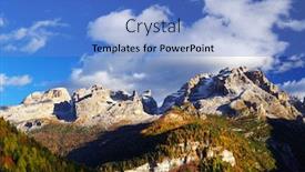  Presentation with alpine - PPT layouts having alpine-landscape-in-brenta-dolomites background and a teal colored foreground