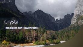  Presentation with alpine - Amazing PPT theme having alpine-landscape-in-brenta-dolomites backdrop and a tawny brown colored foreground