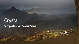  Presentation with alpine - Audience pleasing presentation design consisting of alpine-landscape-in-gran-canaria backdrop and a dark gray colored foreground