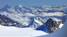  Presentation with alpine - Presentation design featuring alpine-landscape-in-haute-savoie background and a teal colored foreground