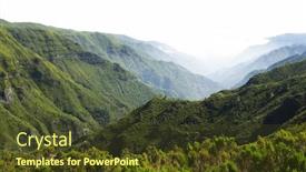  Presentation with alpine - Presentation theme with alpine landscape in madeira island portugal europe background and a tawny brown colored foreground