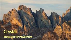  Presentation with alpine - Colorful PPT theme enhanced with alpine landscape in the dolomites italy europe backdrop and a tawny brown colored foreground