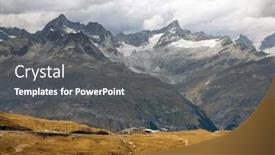  Presentation with alps - Presentation theme having alpine-landscape-in-the-pennine background and a gray colored foreground