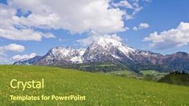  Presentation with springtime - Colorful theme enhanced with alpine landscape in the springtime backdrop and a tawny brown colored foreground