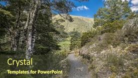  Presentation with new zealand - Colorful slides enhanced with alpine-landscape-mountains-lake backdrop and a tawny brown colored foreground