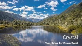  Presentation with new zealand - Cool new PPT theme with alpine-landscape-mountains-lake backdrop and a ocean colored foreground