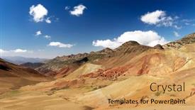  Presentation with south africa - Presentation design with alpine-landscape-of-atlas-mountains background and a yellow colored foreground