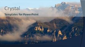  Presentation with romania - Beautiful slides featuring alpine-landscape-of-bucegi-mountains backdrop and a sky blue colored foreground