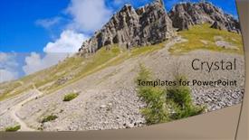  Presentation with alpine - PPT theme featuring alpine-landscape-of-dolomites-mountains background and a coral colored foreground