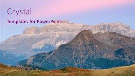  Presentation with alpine - Presentation theme consisting of alpine-landscape-of-dolomites-mountains background and a pink colored foreground