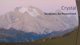  Presentation with alpine - Theme having alpine-landscape-of-dolomites-mountains background and a soft green colored foreground