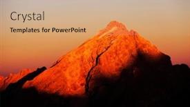  Presentation with alpine - Slide deck featuring alpine-landscape-of-dolomites-mountains background and a coral colored foreground