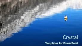  Presentation with alpine - Slide set featuring alpine-landscape-reflexion-in-lofoten background and a ocean colored foreground