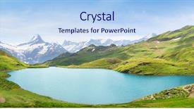  Presentation with tourism hiking - Amazing PPT theme having alpine peaks landskape background bachalpsee backdrop and a sky blue colored foreground