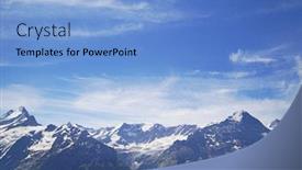  Presentation with tourism hiking - Audience pleasing presentation theme consisting of alpine-peaks-of-grindelwald backdrop and a light blue colored foreground