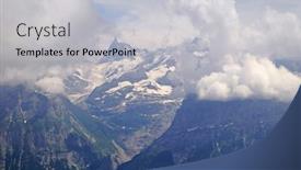  Presentation with tourism hiking - Audience pleasing presentation theme consisting of alpine peaks of grindelwald and jungfrau landskape background of bernese highland alps tourism journey hiking concept backdrop and a light gray colored foreground