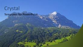  Presentation with tourism hiking - Theme having alpine-peaks-of-grindelwald background and a teal colored foreground