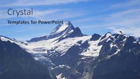 Presentation with tourism hiking - PPT theme having alpine-peaks-of-grindelwald background and a light blue colored foreground