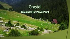  Presentation with refuge - Audience pleasing slides consisting of refugge - alpine refuge in national park backdrop and a wine colored foreground