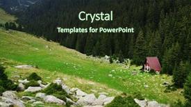  Presentation with refuge - Cool new PPT theme with refugge - alpine refuge in national park backdrop and a wine colored foreground