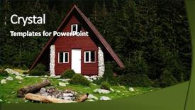  Presentation with refuge - PPT layouts having refugge - alpine refuge in national park background and a black colored foreground