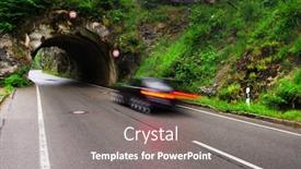  Presentation with tunnel - Amazing slide deck having alpine-road-tunnel-in-italy backdrop and a gray colored foreground