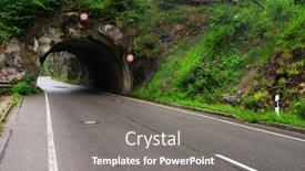  Presentation with tunnel - PPT theme consisting of alpine-road-tunnel-in-italy background and a gray colored foreground
