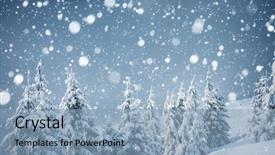  Presentation with new year card - Beautiful theme featuring alpine ski resort fabulous winter backdrop and a light blue colored foreground