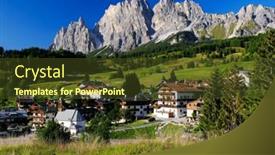  Presentation with alpine - Presentation theme with alpine-summer-landscape-of-cristallo background and a tawny brown colored foreground