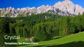  Presentation with alpine - PPT theme featuring alpine-summer-landscape-of-cristallo background and a tawny brown colored foreground