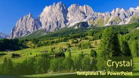  Presentation with alpine - Theme consisting of alpine-summer-landscape-of-cristallo background and a tawny brown colored foreground