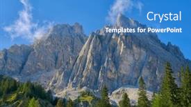  Presentation with alpine - Presentation design having alpine-summer-landscape-of-cristallo background and a teal colored foreground