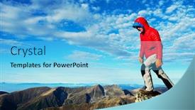  Presentation with trekking - Amazing slide deck having alpine trekking in the transylvanian alps romania europe - autumn colours backdrop and a light blue colored foreground