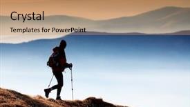  Presentation with trekking - Slides with alpine trekking background and a coral colored foreground