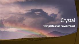  Presentation with rainbow - Colorful slide set enhanced with alpine tundra - rainbow above mountains alaska backdrop and a dark gray colored foreground