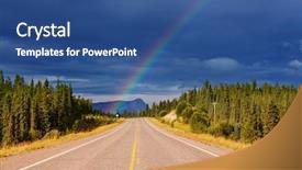  Presentation with rainbow - Audience pleasing slide deck consisting of alpine tundra - rainbow above mountains alaska backdrop and a ocean colored foreground