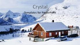  Presentation with alpine - Slide deck having alpine winter landscape in lofoten archipelago norway europe background and a light blue colored foreground