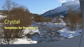  Presentation with route - PPT theme enhanced with alpine-winter-landscape-on-hemsedal background and a tawny brown colored foreground
