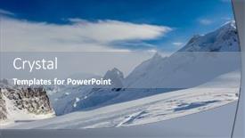  Presentation with mountain snow - Colorful theme enhanced with alpine-winter-mountain-landscape-french backdrop and a mint green colored foreground