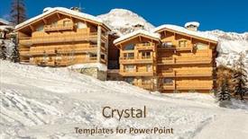  Presentation with snow mountain - Beautiful slides featuring alpine-winter-mountain-landscape-french backdrop and a lemonade colored foreground