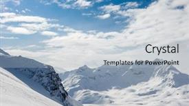  Presentation with snow mountain - Colorful PPT theme enhanced with alpine-winter-mountain-landscape-french backdrop and a light gray colored foreground