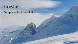  Presentation with snow mountain - Beautiful presentation featuring alpine winter mountain landscape french backdrop and a light blue colored foreground