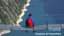  Presentation with refuge - Theme featuring alpinist background and a ocean colored foreground