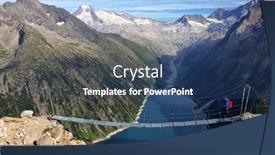  Presentation with refuge - Presentation theme consisting of alpinist background and a ocean colored foreground