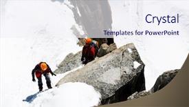  Presentation with climbing - PPT theme consisting of alpinists climbing cosmique ridge france background and a  colored foreground